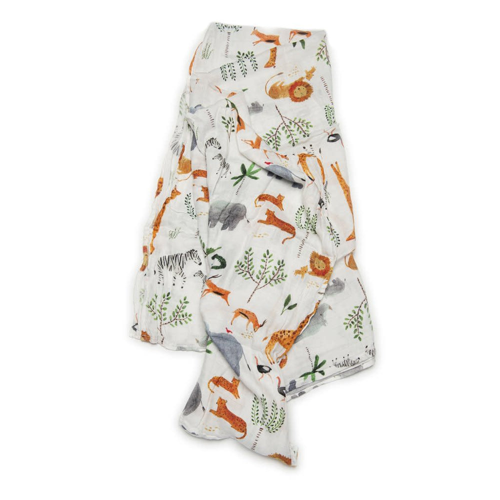 LouLou Lollipop Muslin Swaddle - Safari Jungle