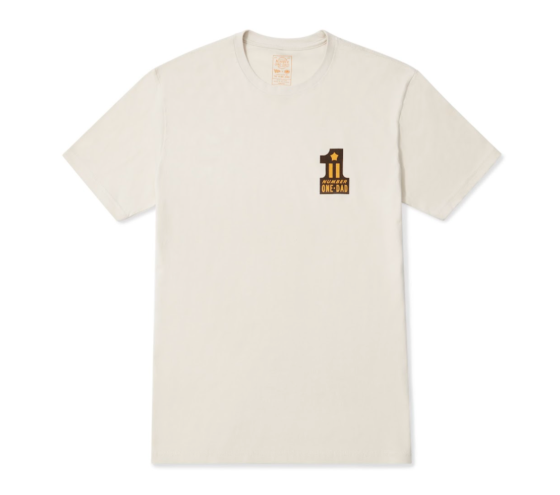 CAMP x YoungJerks "No.1 Dad" Numeral Tee, Cream