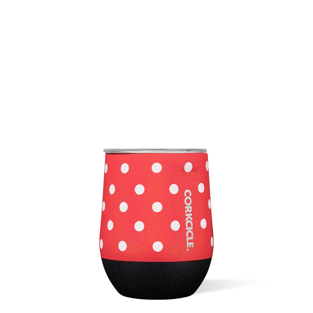 Stemless - 12oz Disney Minnie- Polka Dot Red