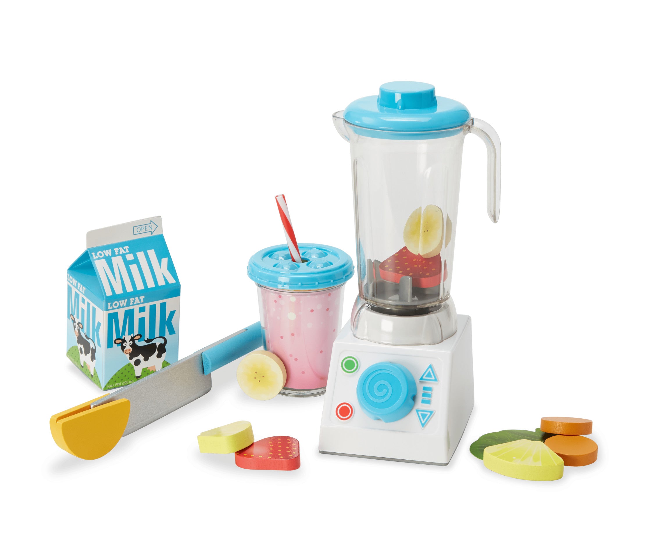 Melissa & Doug Smoothie Maker Blender Set with Play Food - 22 Pieces - Play  Blender Mixer Toy for Kids Kitchen Ages 3+