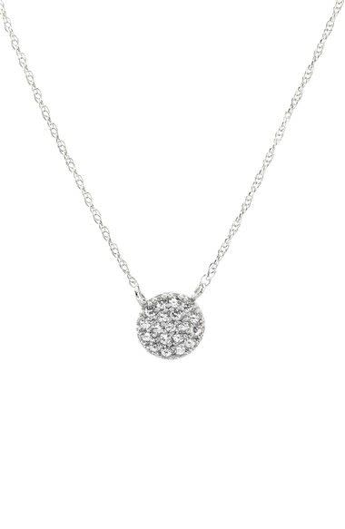 Kris Nations Round Pave Charm Necklace Sterling Silver