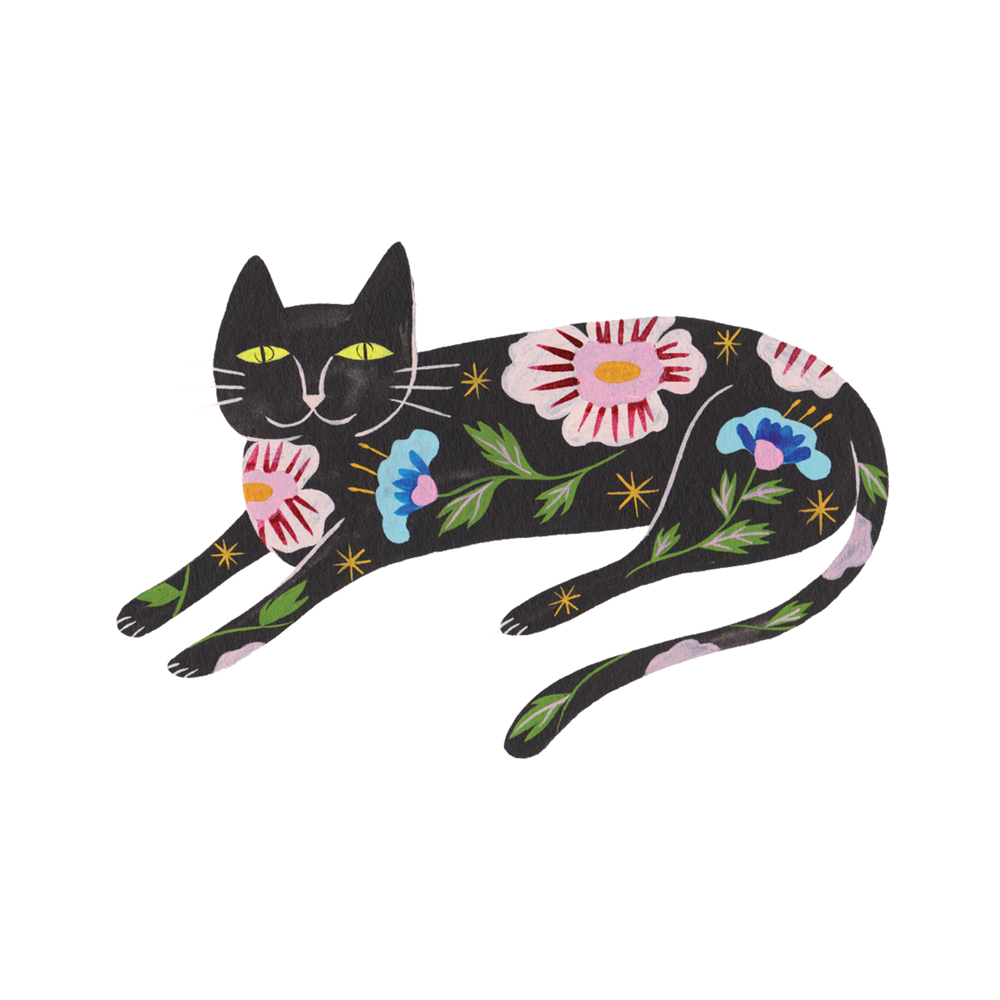 Tattly Flower Cat Tattoo
