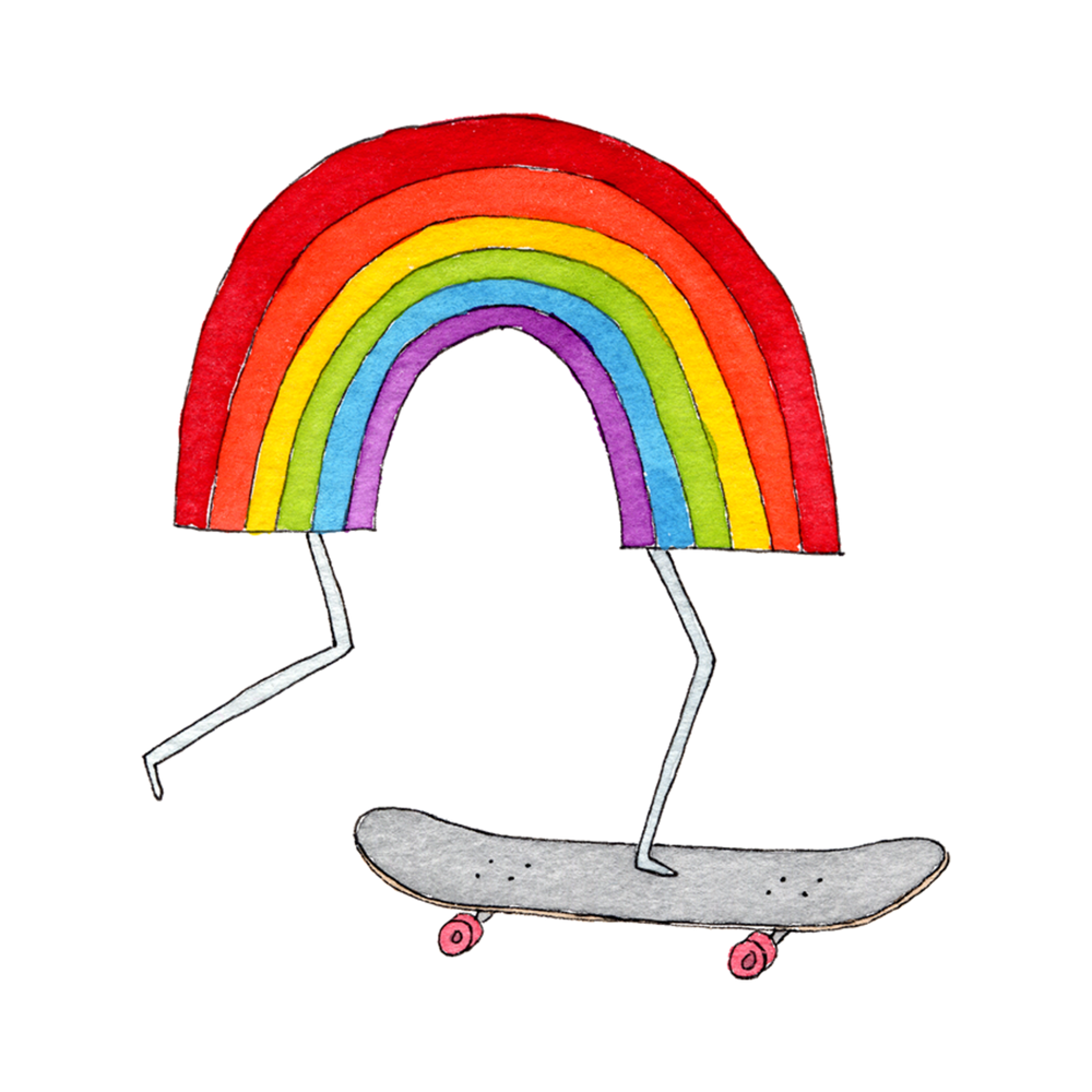 Tattly Rainbow Skateboard Tattoo