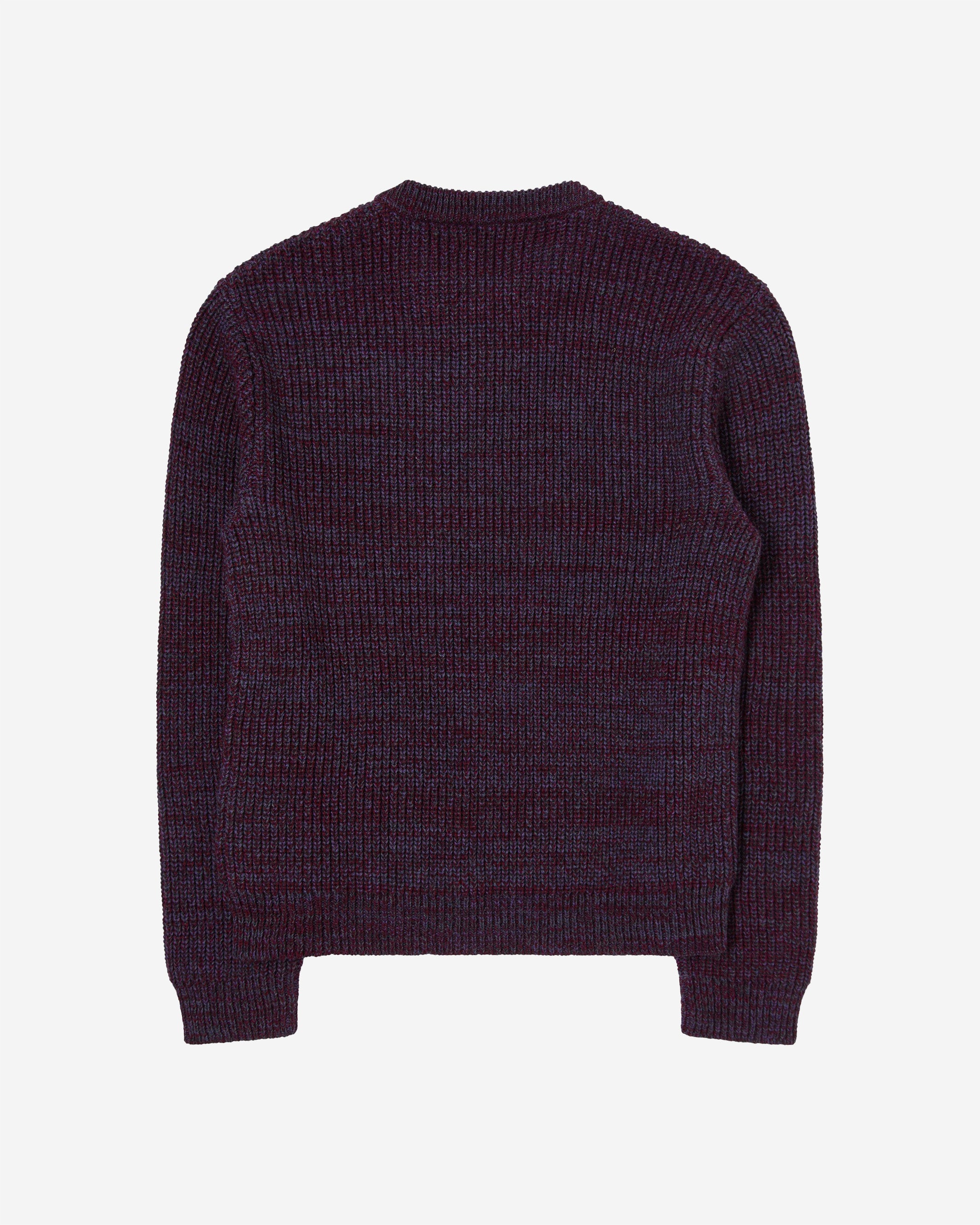 The EDWIN Meander Sweater has an oversized cut and is made from a Wool Mix. 37% Knit Blended Wool |50% Acrylic | 8% Polyamid | 5% Alpaca Oversized Fit Round collar Mixed colored Yarn