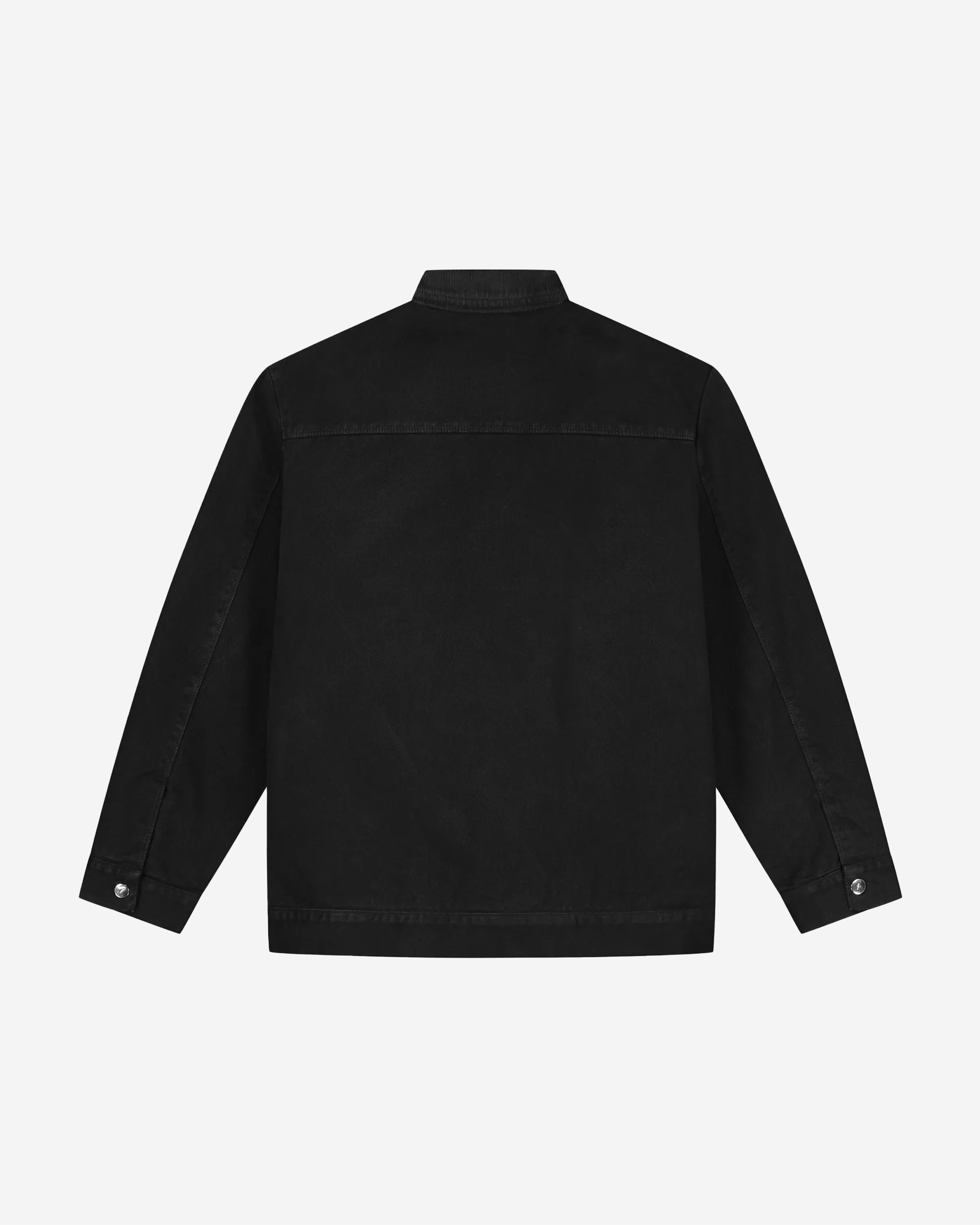 The Jules Workwear Jacket is Arte's take on a classic workwear-style jacket in all black. Its utilitarian aesthetic is defined by its front paneling reminiscent of traditional work jackets. The front panel comes in a tonal corduroy fabric, giving the jacket a different feeling of texture. Made from premium denim, the jacket features four open pockets and full-length button closure.