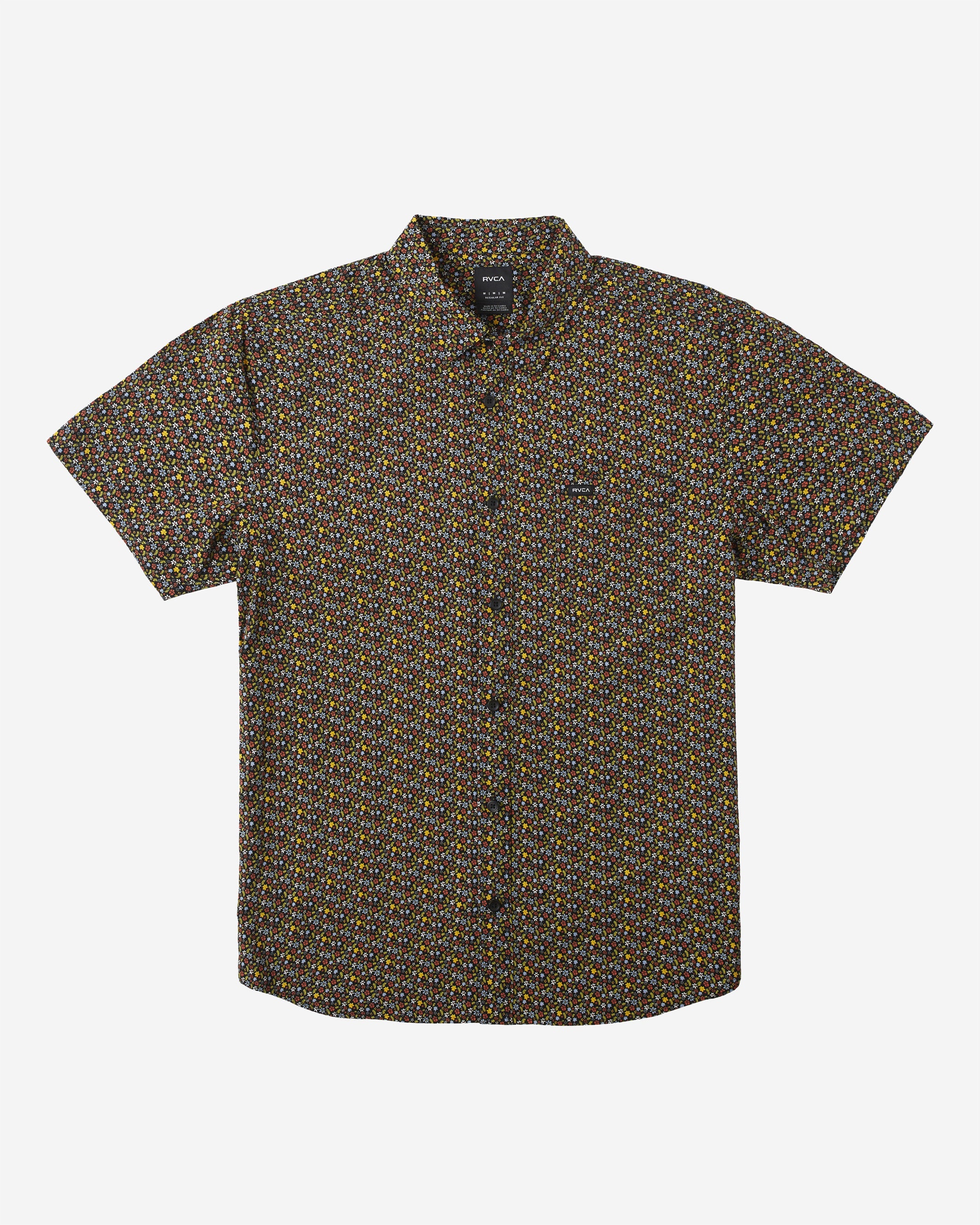 This woven button-down shirt takes a fresh approach to florals with an all-over print on cotton-viscose fabric. The regular fit is styled with a chest pocket and a scalloped hem.