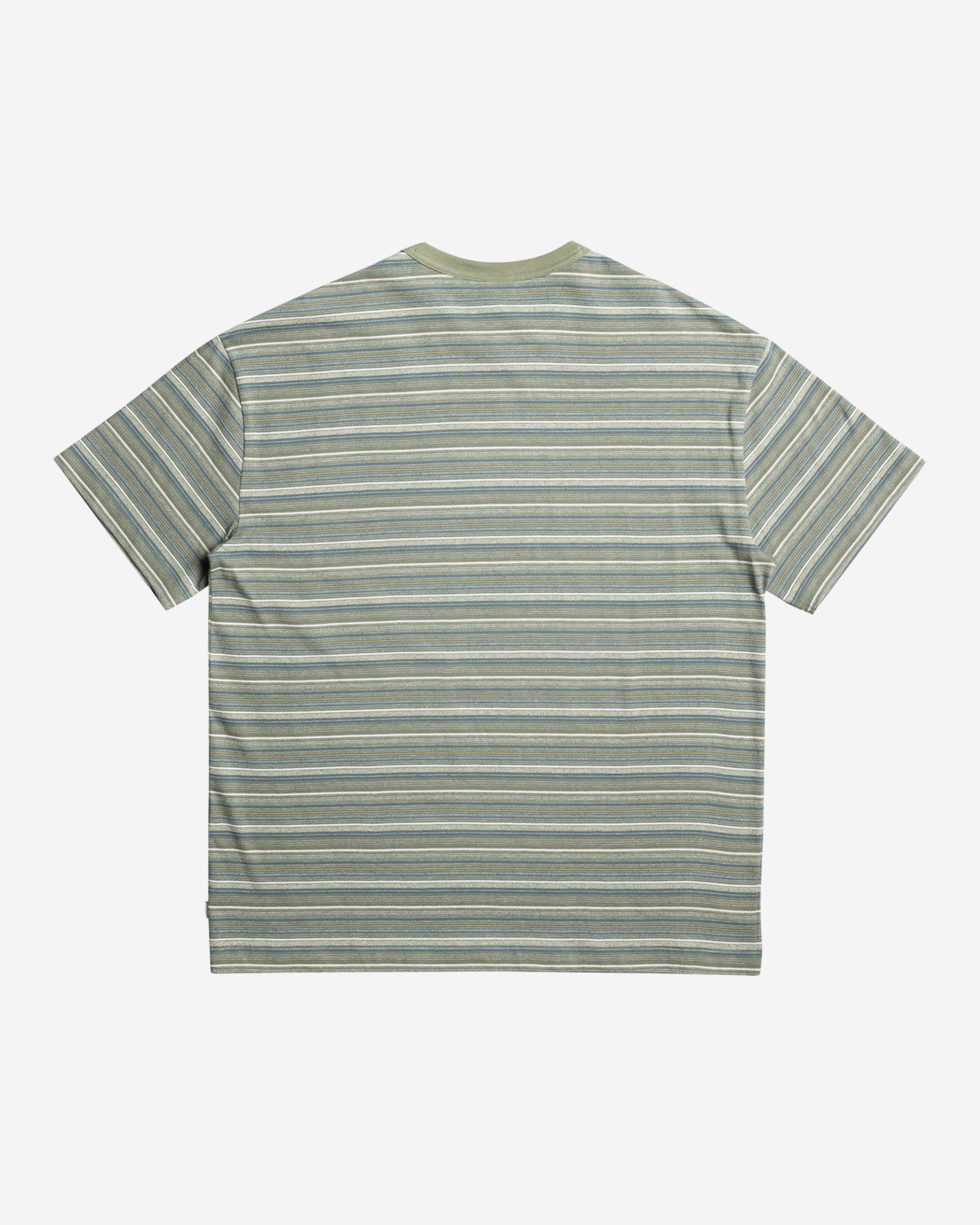 Made of pure cotton fabric with yarn-dyed stripes, this classic-fit tee features a ribbed neckline and an embroidered logo on the front.