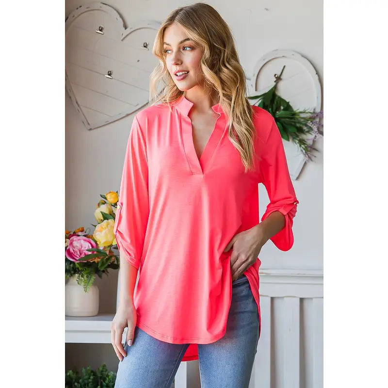 Collared Solid Top