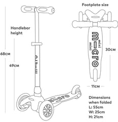 Mini Micro Foldable Scooter Dimensions