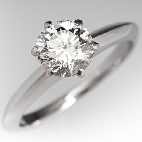 platinum solitare diamond engagement ring