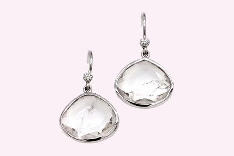 crystal slice earrings