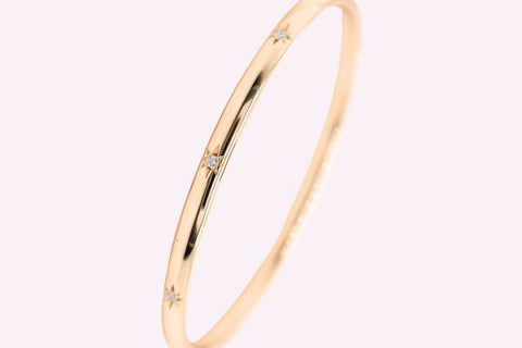 gold bangle with diamonds