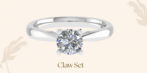 solitaire-rub over setting diamond engagement ring