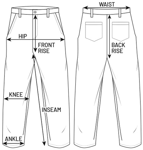 Pant size diagram