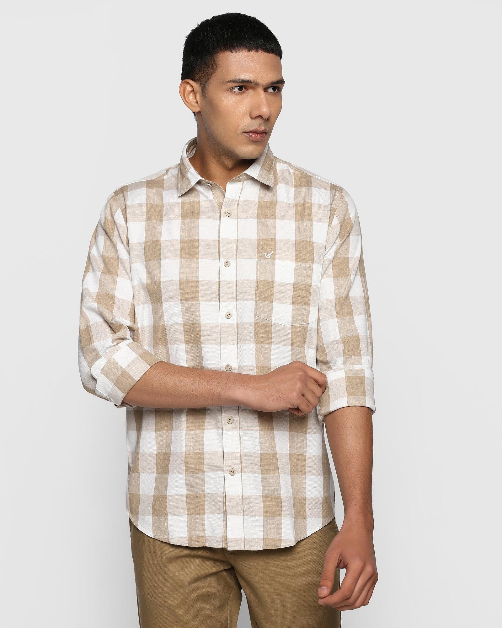 check casual shirt in beige aura blackberrys clothing 1