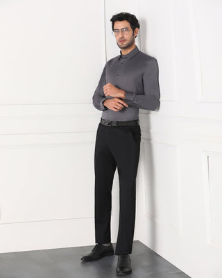 Must Haves Slim Comfort B-95 Formal Black Solid Trouser - Miggins