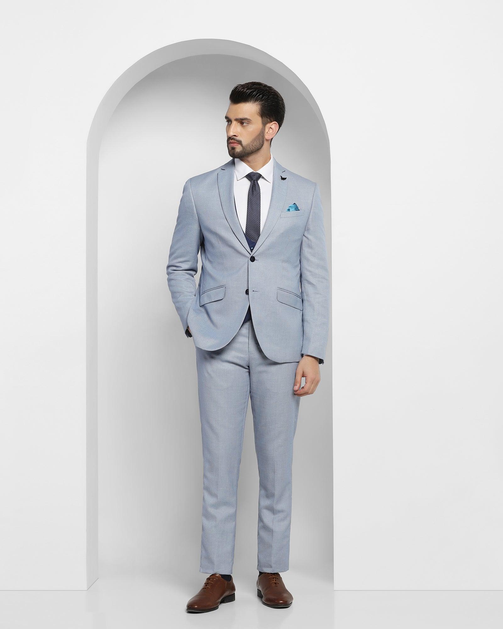 textured 6x suit in blue peter blackberrys clothing 1