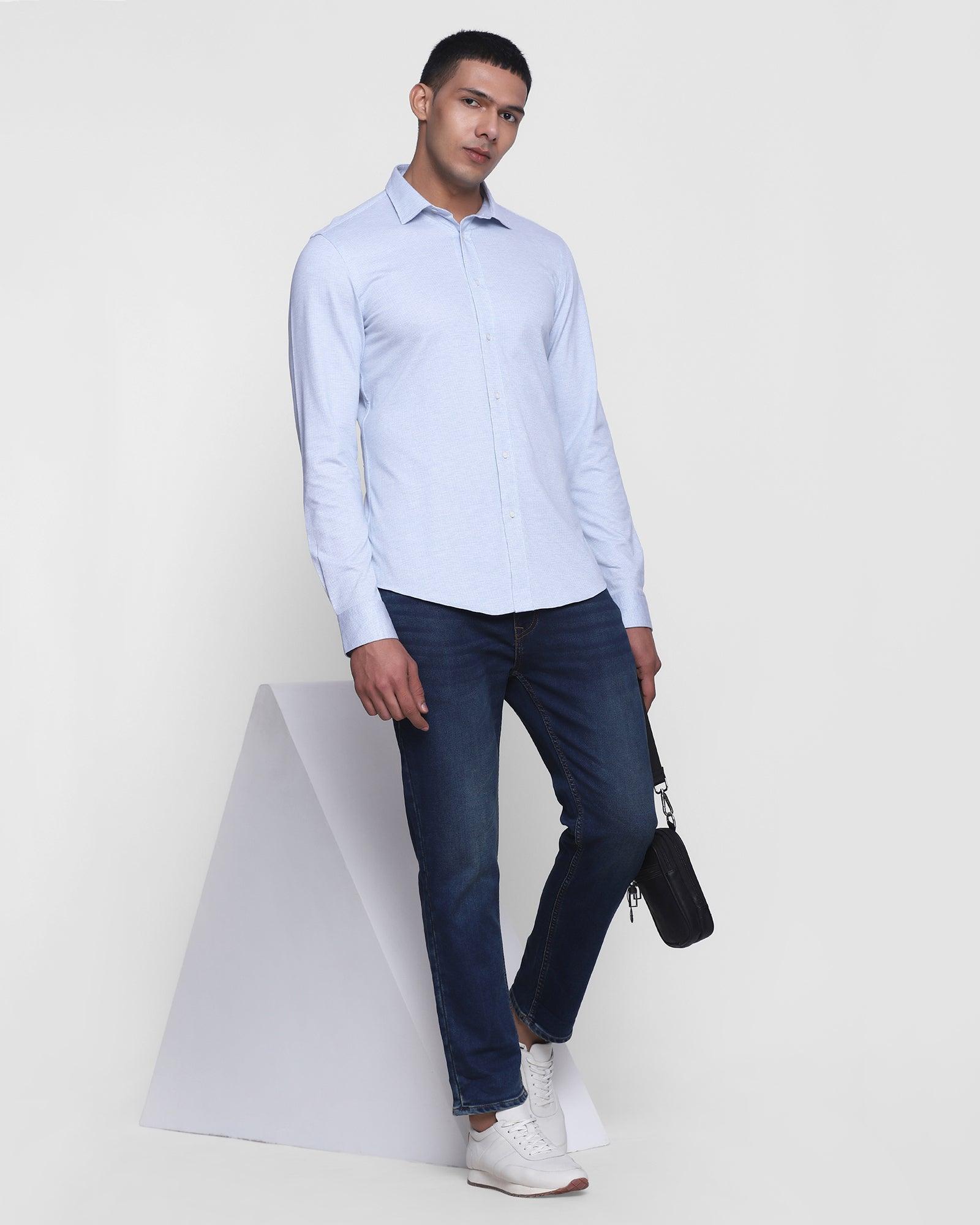 Textured Casual Shirt In Blue (Jude)