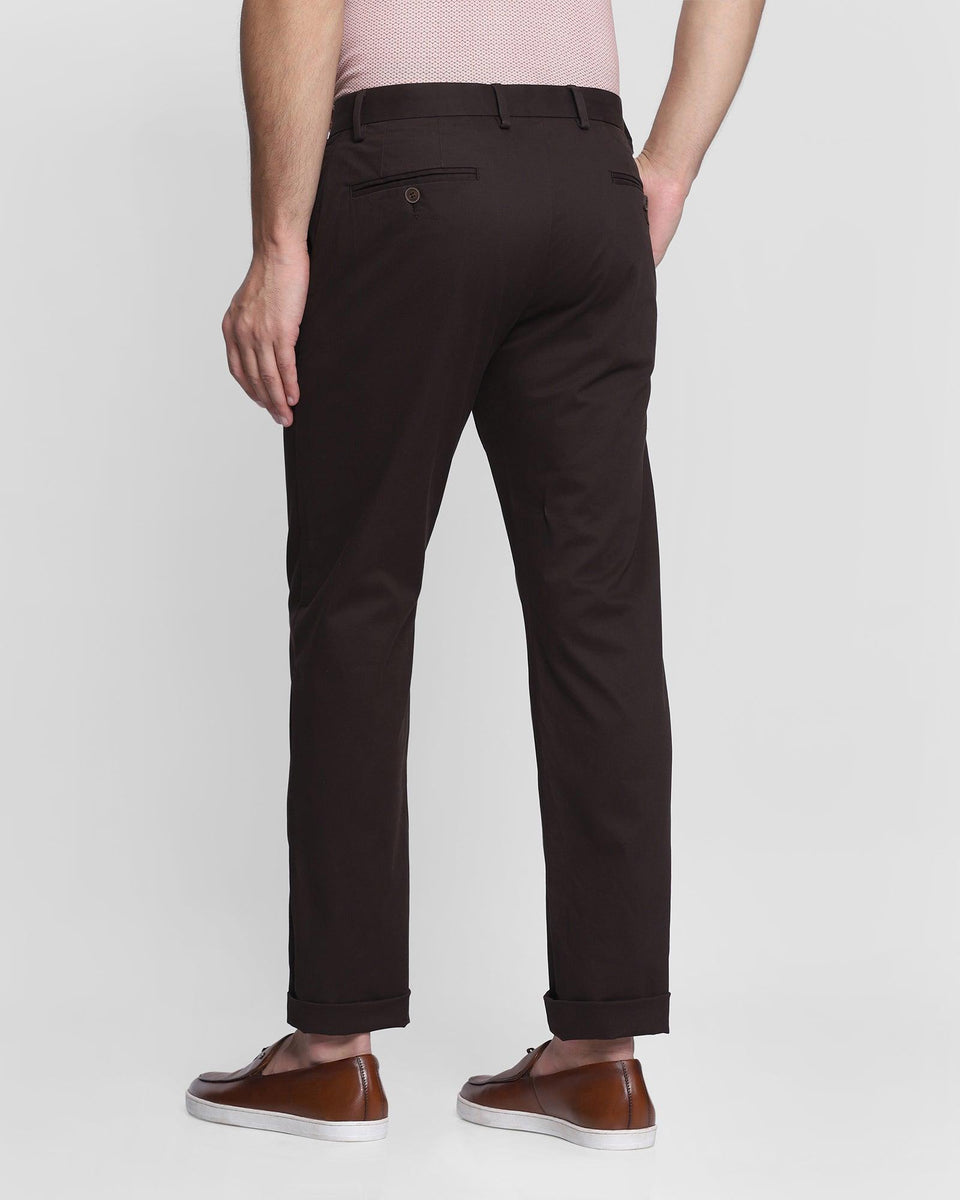 Check Casual Khakis In Chocolate Brown B-91 (Lab)