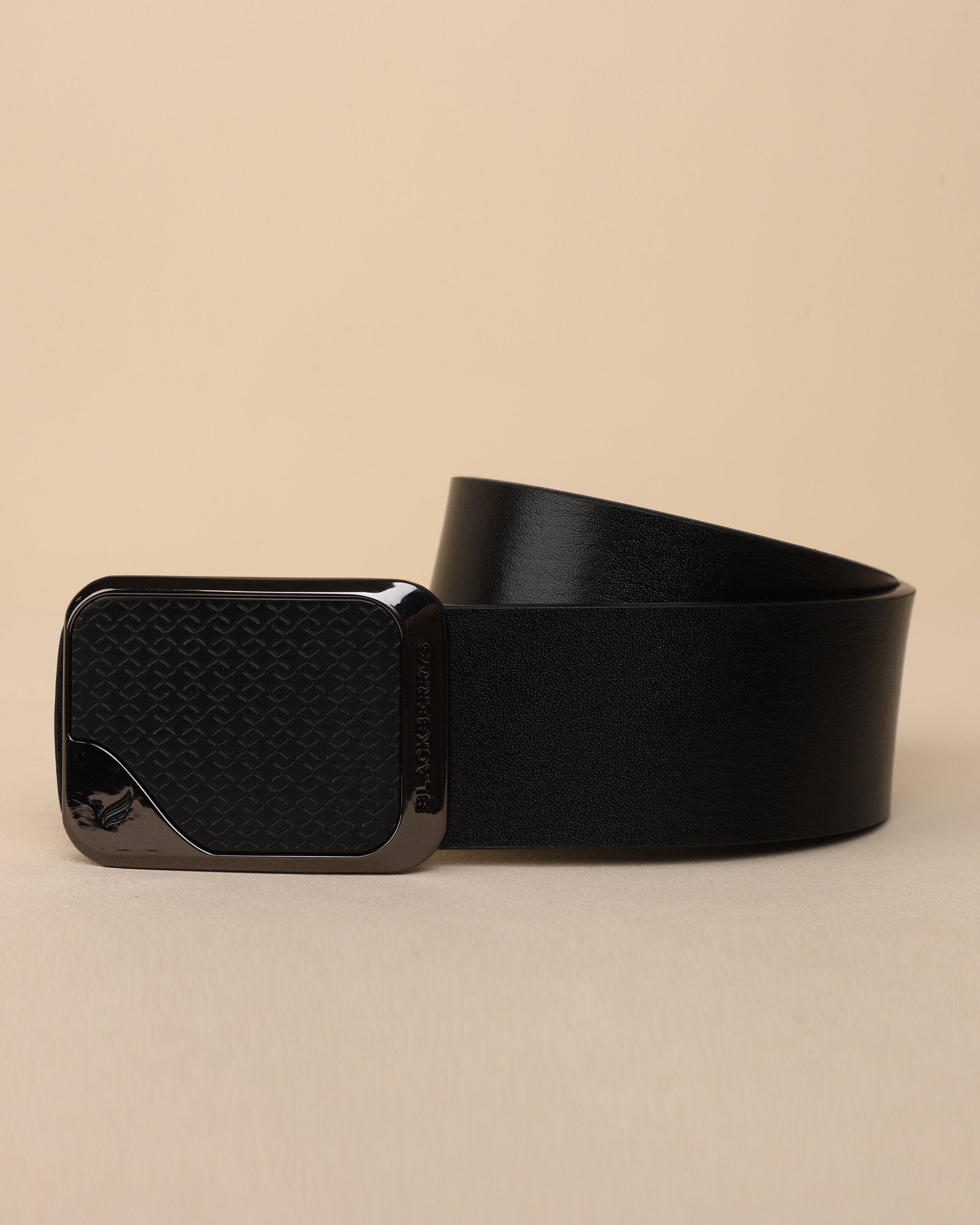 Textured Leather Reversible Belt In Black (Obed)