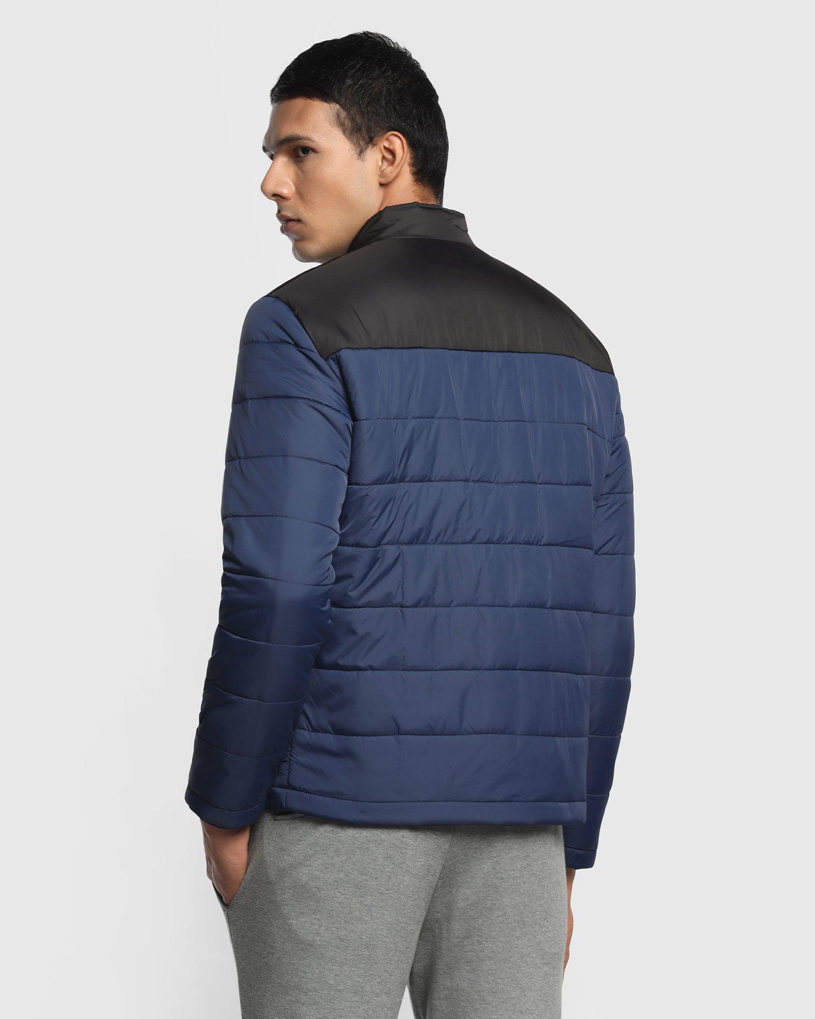 Solid Quilted Zipper Jacket In Blue (Steiner)