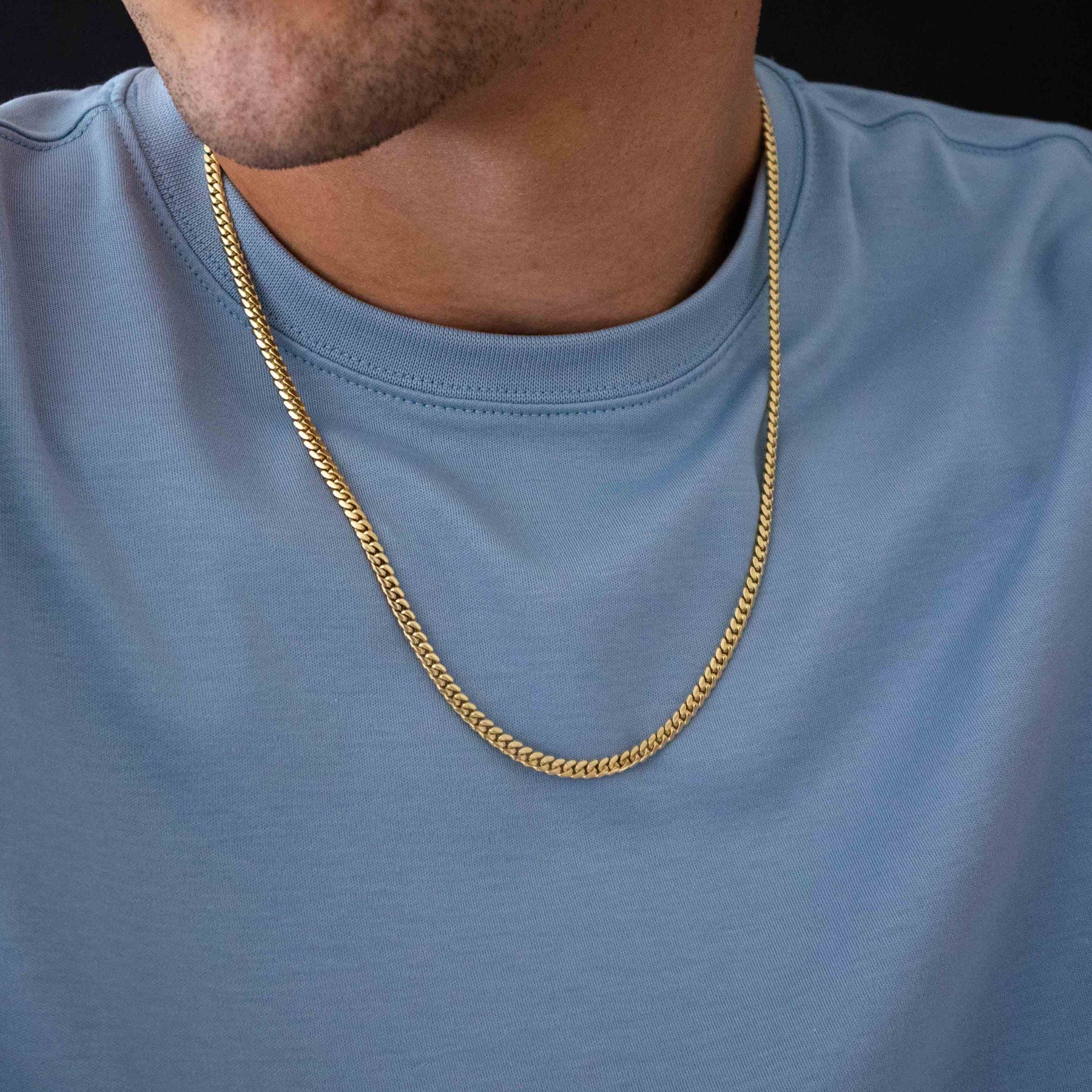 4mm cuban link chain with pendant