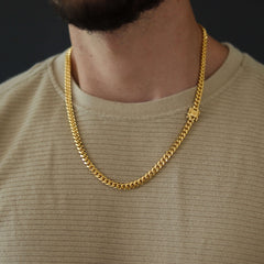 12mm - Cuban Link Chain - 14K Gold Bonded