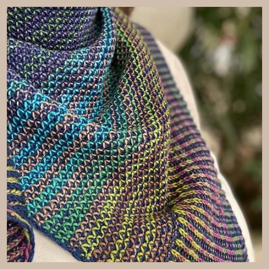 Graffiti Shawl Digital knitting Pattern Speckled Yarn