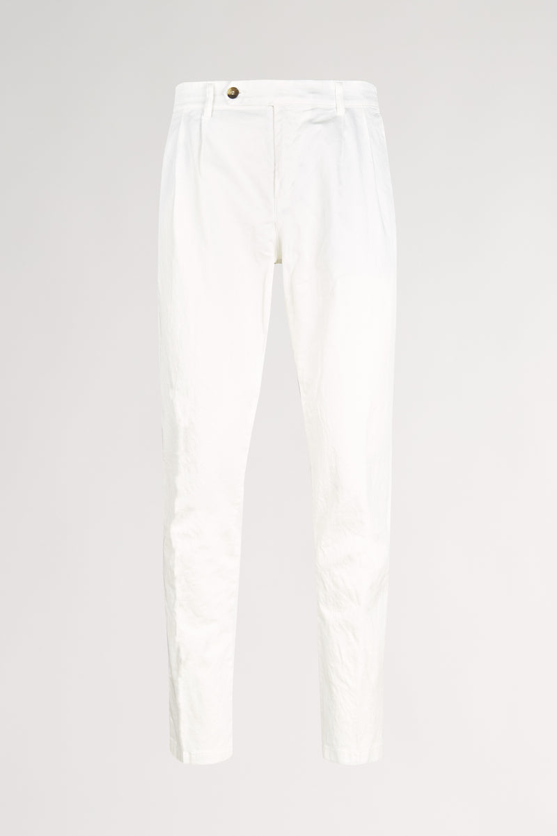 MONTEZEMOLO - Cotton & Linen Double Pleat Trousers