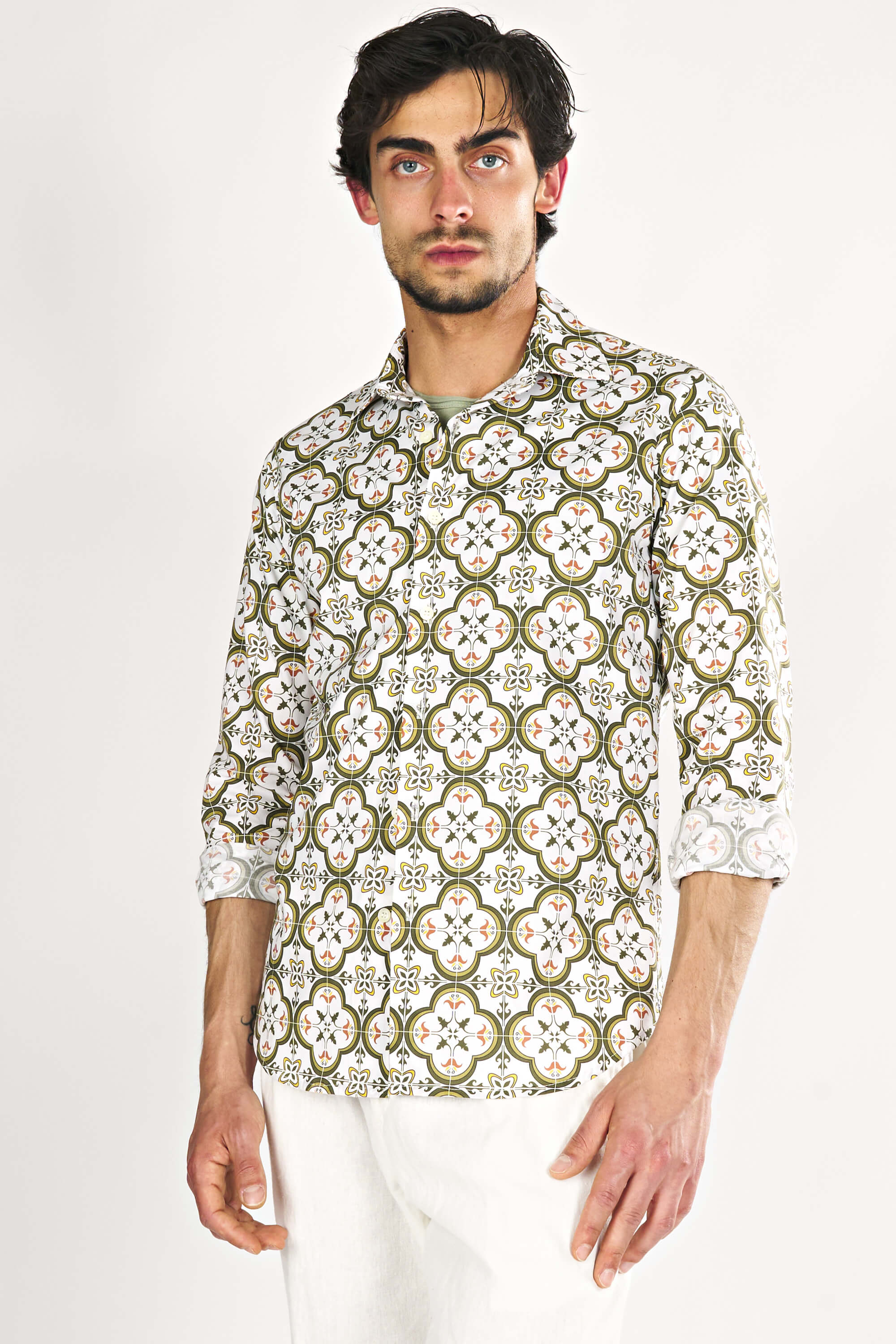 MONTEZEMOLO - All-Over Printed Cotton Shirt