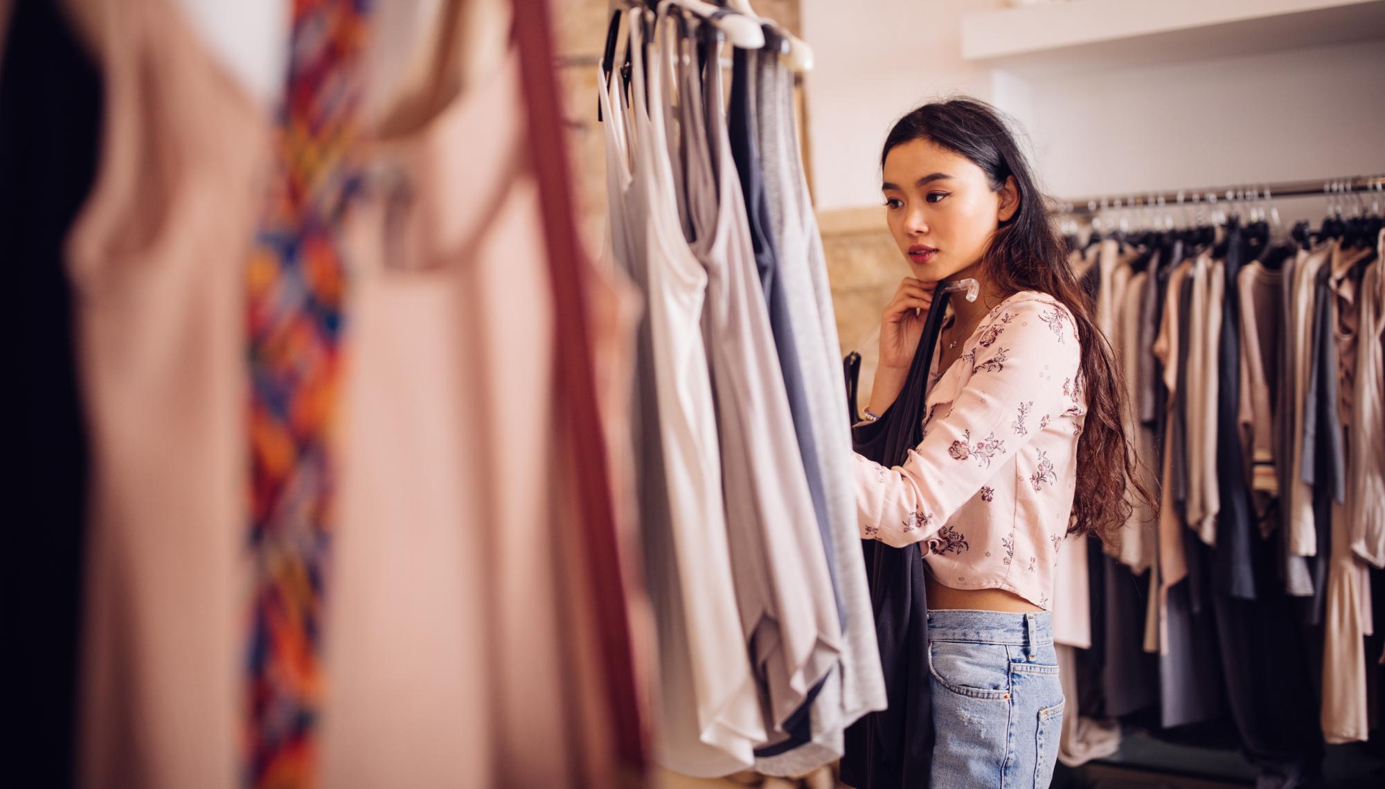 Woman looking at clothes