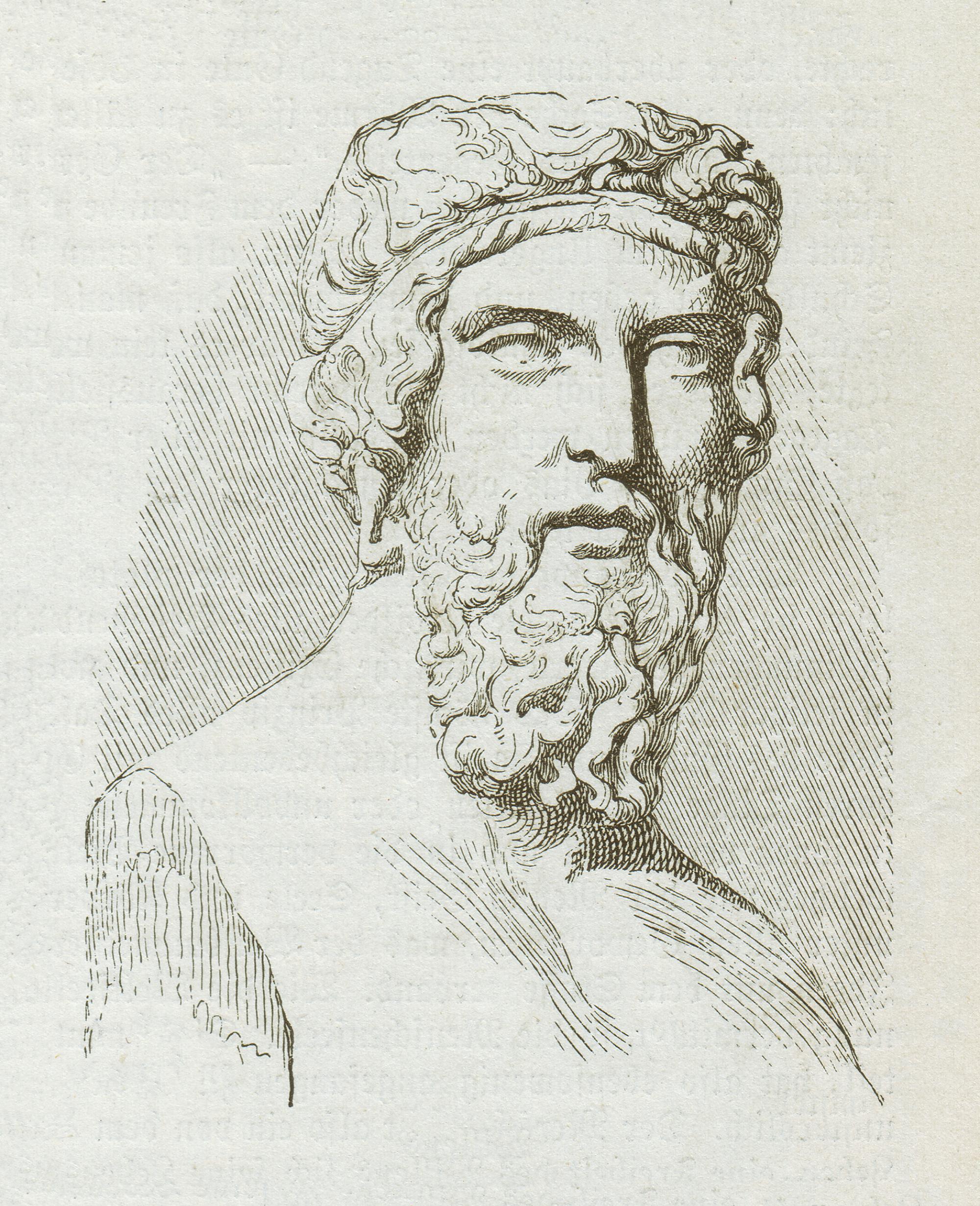 Plato (428/427 - 348/347 BC), wood engraving, published in 1882