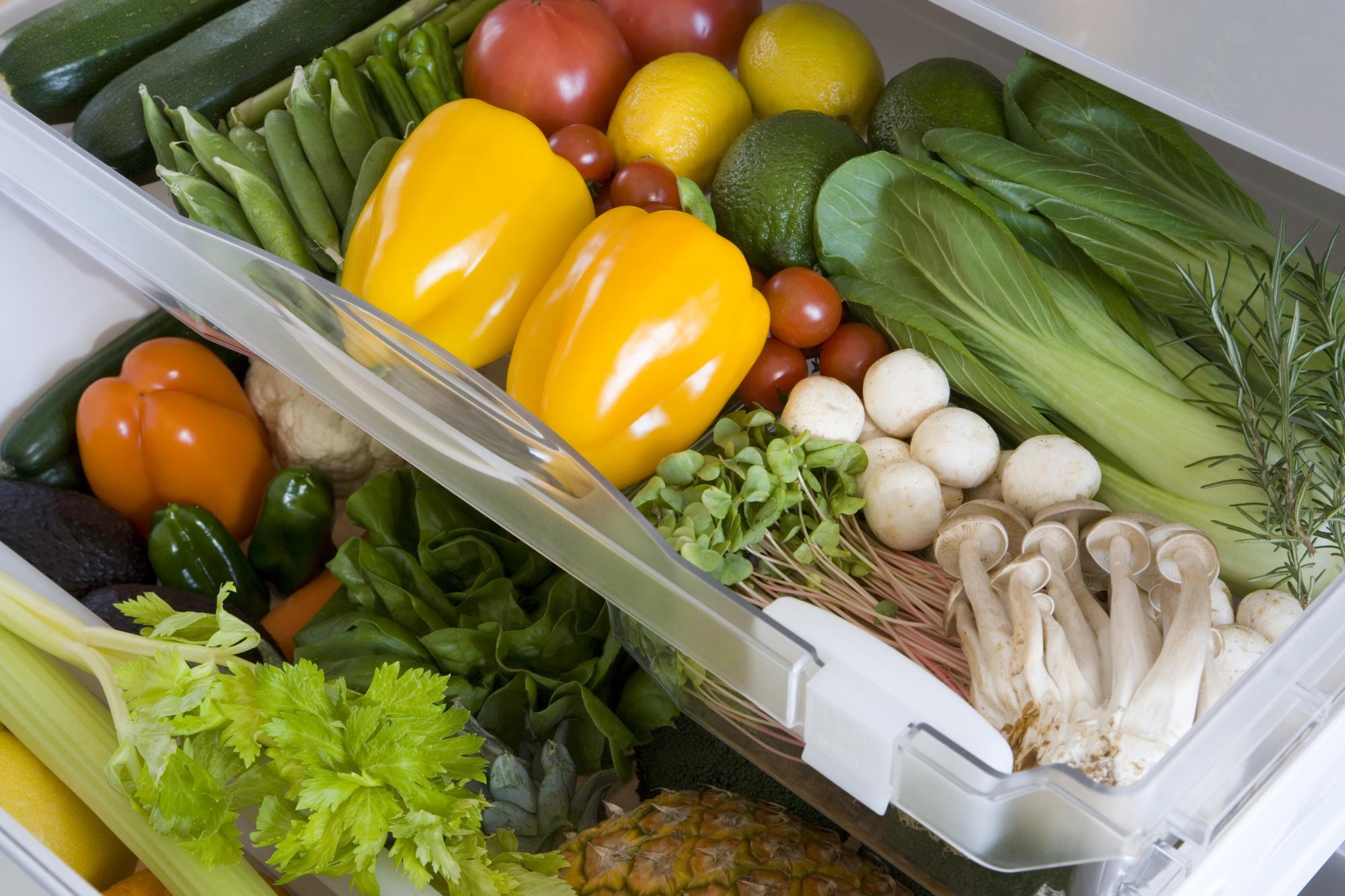 Veggie drawer in the fridge