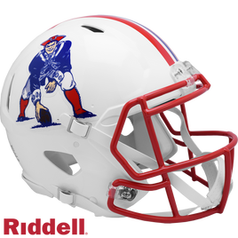 New England Patriots Helmet (1982-1990) - White helmet, crouching