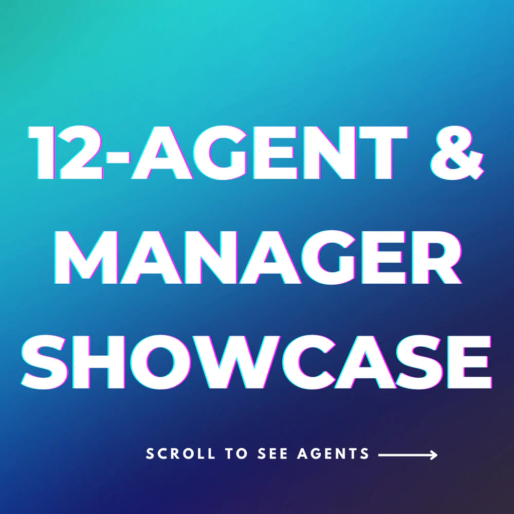 Private One-On-One 12-Agent/Manager Showcase for All Ages! 12-AGENT MANAGER SHOWCASE SSSSSSSSSSSSSSSSS 