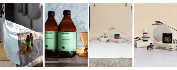 examples of using two backdrops for a product photo scene by CM Props & Backdrops