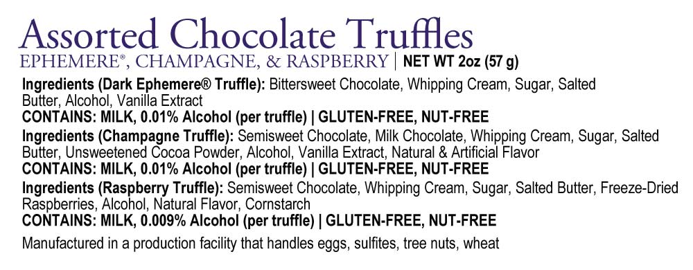 3-Piece Chocolate Truffles Nutrition Facts