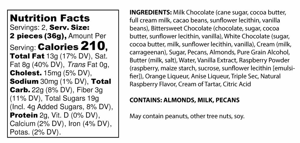4-Piece Chocolate Truffles Nutrition Facts