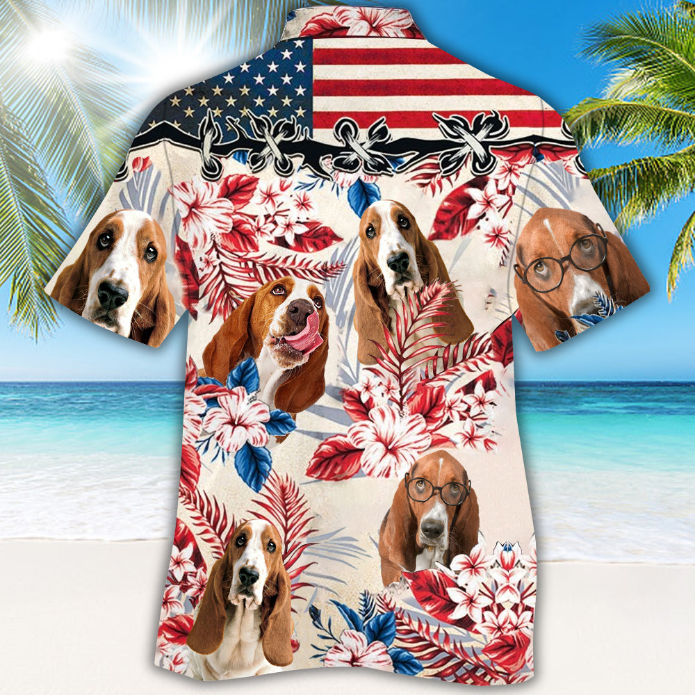 basset hound hawaiian shirt