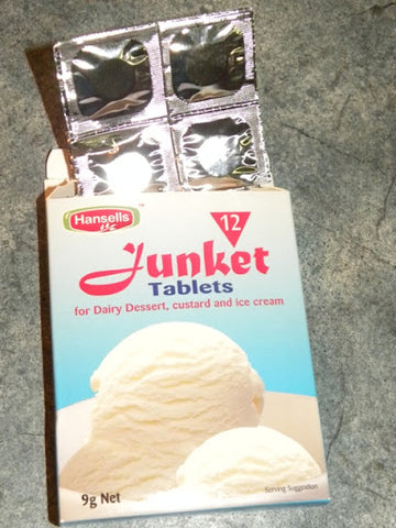 A packet of Junkett ice cream mix