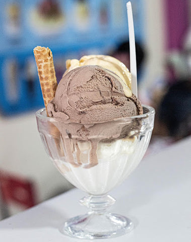 Scoop of ice creams in a cone