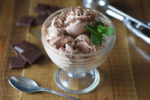 Bowl  of mint chocolate ice cream