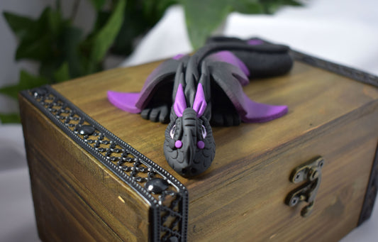 Polymer Clay Black and Gold Dragon on Altered Paper Mache Box - 1-117 –  Artistic Studio Creations By Crystal