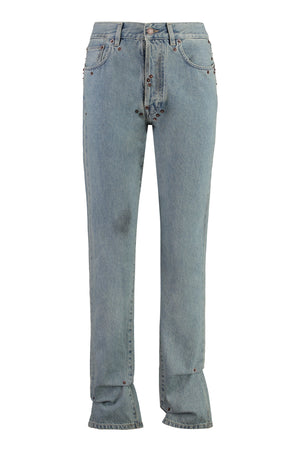 5-pocket straight-leg jeans-0