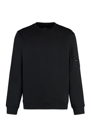 Cotton crew-neck sweatshirt with logo-0