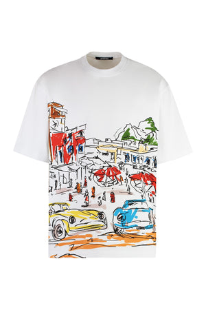 Largo Printed cotton T-shirt-0