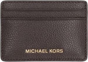 Logo detail leather card holder-1