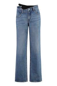 5-pocket straight-leg jeans