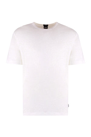 Linen crew-neck T-shirt-0