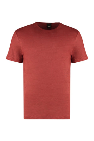 Linen crew-neck T-shirt-0